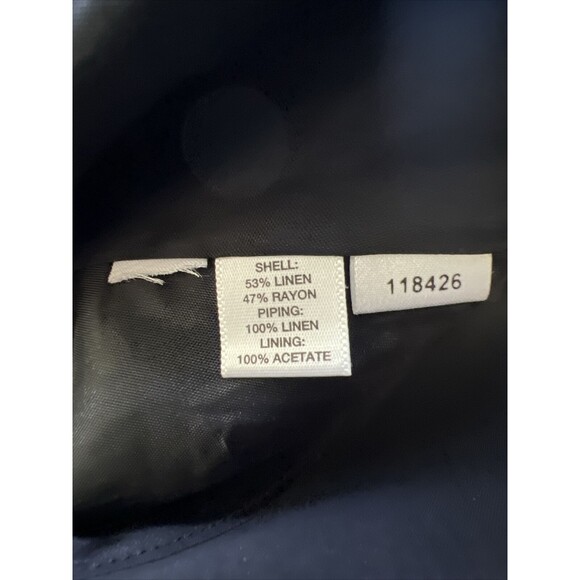 Loft Sundress Size 2 Black and White Pinstripe Fit Flare Linen Blend Graduation - Picture 11 of 12